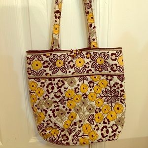 Vera Bradley Yellow Leopard Floral Tote